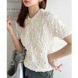 アイボリー | 華やかな高級感を演出する。カットジャガード短丈Tシャツ(半袖) | Classical Elf