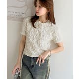 華やかな高級感を演出する。カットジャガード短丈Tシャツ(半袖) | Classical Elf | 詳細画像2