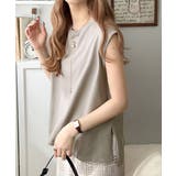 接触冷感♪大人カジュアルを格上げ!胸元ワンポイント刺繍ノースリーブトップ | Classical Elf | 詳細画像34