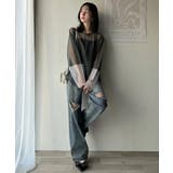 シャリ感素材で魅せる。袖シアー配色シャリシャリ素材サマーニット(長袖) | Classical Elf | 詳細画像11