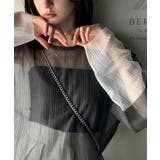 シャリ感素材で魅せる。袖シアー配色シャリシャリ素材サマーニット(長袖) | Classical Elf | 詳細画像1