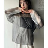 シャリ感素材で魅せる。袖シアー配色シャリシャリ素材サマーニット(長袖) | Classical Elf | 詳細画像5