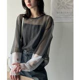 シャリ感素材で魅せる。袖シアー配色シャリシャリ素材サマーニット(長袖) | Classical Elf | 詳細画像8