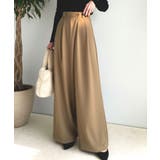 ベージュ | 今季トレンドの抜け感がほどよい♪カットジョーゼットワイドラップパンツ | Classical Elf 