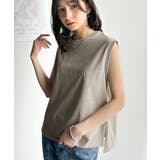 夏コーデの即戦力!接触冷感レターロゴプリント上品見えノースリーブカットソー | Classical Elf | 詳細画像29