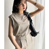 夏コーデの即戦力!接触冷感レターロゴプリント上品見えノースリーブカットソー | Classical Elf | 詳細画像32