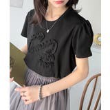 フリル刺繍でエレガントに。シルケットフリル刺繍パフスリーブプルオーバー(半袖) | Classical Elf | 詳細画像11