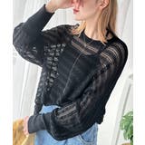 ブラック | 大人の洗練カジュアル。透かし編みケーブル柄ニットプルオーバー(長袖) | Classical Elf