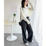 大人の洗練カジュアル。透かし編みケーブル柄ニットプルオーバー(長袖) | Classical Elf | 詳細画像3