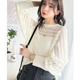 大人の洗練カジュアル。透かし編みケーブル柄ニットプルオーバー(長袖) | Classical Elf | 詳細画像4