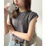 チャコール | 色違いで揃えたい!前後2wayセンターピンタック使いノースリーブサマーニット | Classical Elf