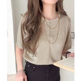 ベージュ | 光を纏う。センターメロウシアーラメ半袖Tシャツ | Classical Elf 