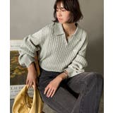 ”品よく華やぐ”。大人のマストバイニット。胸刺繍ケーブル編みポロ襟スキッパーニッ… | Classical Elf  | 詳細画像19 