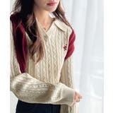 ”品よく華やぐ”。大人のマストバイニット。胸刺繍ケーブル編みポロ襟スキッパーニッ… | Classical Elf  | 詳細画像21 