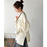 さらり抜け感ある着こなしが叶う。胸刺繍サムホール付きシンプルニット | Classical Elf  | 詳細画像5 