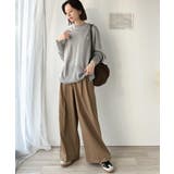 さらり抜け感ある着こなしが叶う。胸刺繍サムホール付きシンプルニット | Classical Elf  | 詳細画像9 