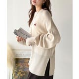 さらり抜け感ある着こなしが叶う。胸刺繍サムホール付きシンプルニット | Classical Elf  | 詳細画像17 