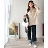 さらり抜け感ある着こなしが叶う。胸刺繍サムホール付きシンプルニット | Classical Elf  | 詳細画像18 