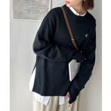 さらり抜け感ある着こなしが叶う。胸刺繍サムホール付きシンプルニット | Classical Elf  | 詳細画像19 