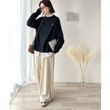 さらり抜け感ある着こなしが叶う。胸刺繍サムホール付きシンプルニット | Classical Elf  | 詳細画像20 