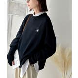 さらり抜け感ある着こなしが叶う。胸刺繍サムホール付きシンプルニット | Classical Elf  | 詳細画像21 