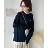 さらり抜け感ある着こなしが叶う。胸刺繍サムホール付きシンプルニット | Classical Elf  | 詳細画像23 