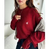 さらり抜け感ある着こなしが叶う。胸刺繍サムホール付きシンプルニット | Classical Elf  | 詳細画像27 