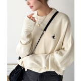 さらり抜け感ある着こなしが叶う。胸刺繍サムホール付きシンプルニット | Classical Elf  | 詳細画像1 