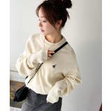 さらり抜け感ある着こなしが叶う。胸刺繍サムホール付きシンプルニット | Classical Elf  | 詳細画像2 