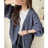 大人上品なニュアンスを演出◎比翼Vネックミックスニットカーディガン（長袖） | Classical Elf  | 詳細画像28 