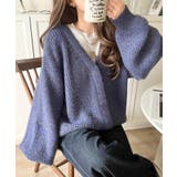 大人上品なニュアンスを演出◎比翼Vネックミックスニットカーディガン（長袖） | Classical Elf  | 詳細画像29 