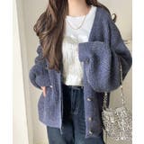 大人上品なニュアンスを演出◎比翼Vネックミックスニットカーディガン（長袖） | Classical Elf  | 詳細画像31 