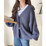 大人上品なニュアンスを演出◎比翼Vネックミックスニットカーディガン（長袖） | Classical Elf  | 詳細画像32 