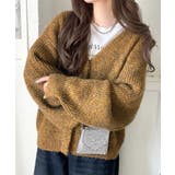 大人上品なニュアンスを演出◎比翼Vネックミックスニットカーディガン（長袖） | Classical Elf  | 詳細画像37 