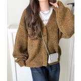 大人上品なニュアンスを演出◎比翼Vネックミックスニットカーディガン（長袖） | Classical Elf  | 詳細画像38 