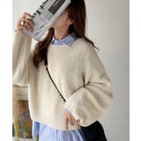 立体スリーブで叶える、こなれシルエット。コクーンスリーブシンプルプルオーバーニッ… | Classical Elf  | 詳細画像5 