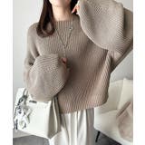 立体スリーブで叶える、こなれシルエット。コクーンスリーブシンプルプルオーバーニッ… | Classical Elf  | 詳細画像35 