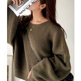 カーキブラウン | 立体スリーブで叶える、こなれシルエット。コクーンスリーブシンプルプルオーバーニッ… | Classical Elf 