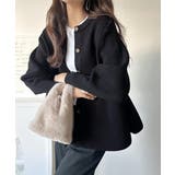 ブラック | 着るだけでメリハリ美人♪シーンで選べる2way仕様。2wayペプラムニットカーデ… | Classical Elf 