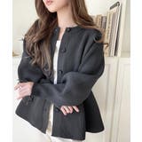 チャコール | 着るだけでメリハリ美人♪シーンで選べる2way仕様。2wayペプラムニットカーデ… | Classical Elf 