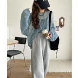 ゆるっと抜け感漂う！透かし編みケーブルオーバーサイズニット（長袖） | Classical Elf  | 詳細画像27 