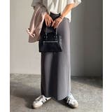 スリット位置自由自在。マルチWAYニットナロースカート（ロング丈） | Classical Elf  | 詳細画像13 