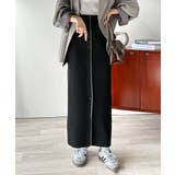 前後2wayで着まわせる！配色ボタンラインリブスカート（ロング丈） | Classical Elf  | 詳細画像2 