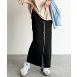 前後2wayで着まわせる！配色ボタンラインリブスカート（ロング丈） | Classical Elf  | 詳細画像3 