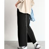 前後2wayで着まわせる！配色ボタンラインリブスカート（ロング丈） | Classical Elf  | 詳細画像5 