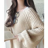 アイボリー | 後ろ姿まで抜け感UP♪ケーブル編みバックデザイン×ルース片畦ビッグラグランニット… | Classical Elf