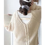 後ろ姿まで抜け感UP♪ケーブル編みバックデザイン×ルース片畦ビッグラグランニット… | Classical Elf | 詳細画像9