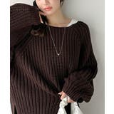 後ろ姿まで抜け感UP♪ケーブル編みバックデザイン×ルース片畦ビッグラグランニット… | Classical Elf | 詳細画像12