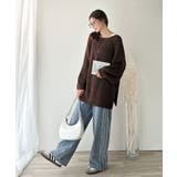 後ろ姿まで抜け感UP♪ケーブル編みバックデザイン×ルース片畦ビッグラグランニット… | Classical Elf | 詳細画像14