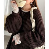 ブラウン | 後ろ姿まで抜け感UP♪ケーブル編みバックデザイン×ルース片畦ビッグラグランニット… | Classical Elf